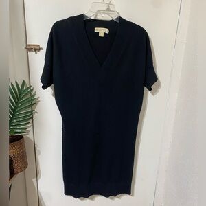 Michael Kors Cashmere Short Sleeve Sweater Midi Dress Black size medium